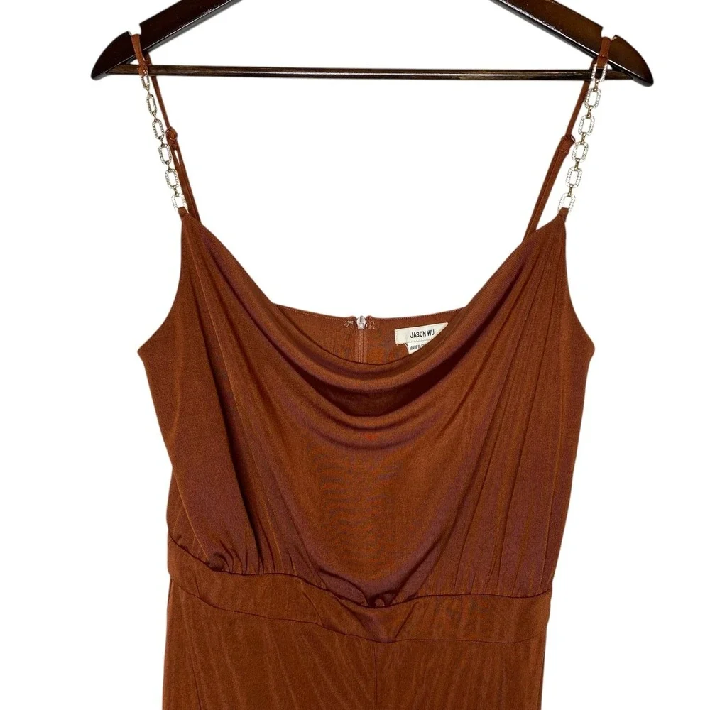 Jason Wu Emmett Cowl Neck Jumpsuit Rust size Large‎